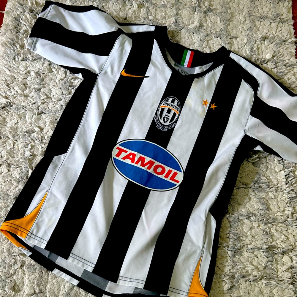 Kids Nike Black and White Juventus Soccer Jersey